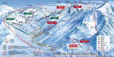 Chamonix - mapa tras narciarskich